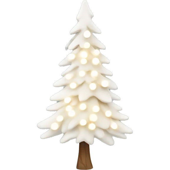  actual white fir christmas tree isolated. With Christmas lights emoji
