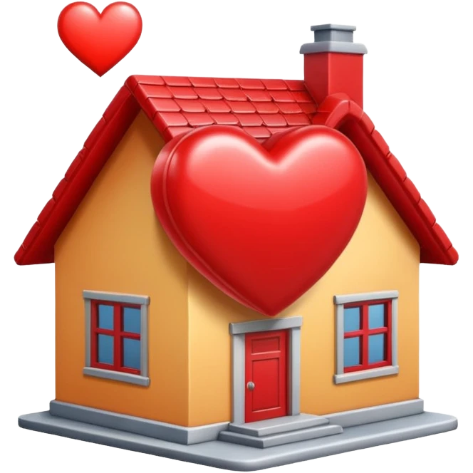 Heart on top of a house  emoji