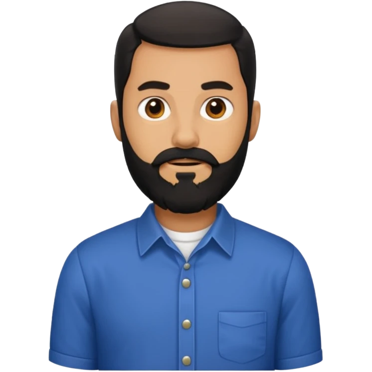 black long beard man with shirt emoji