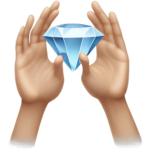 Create a diamond using hands that spreads apart emoji