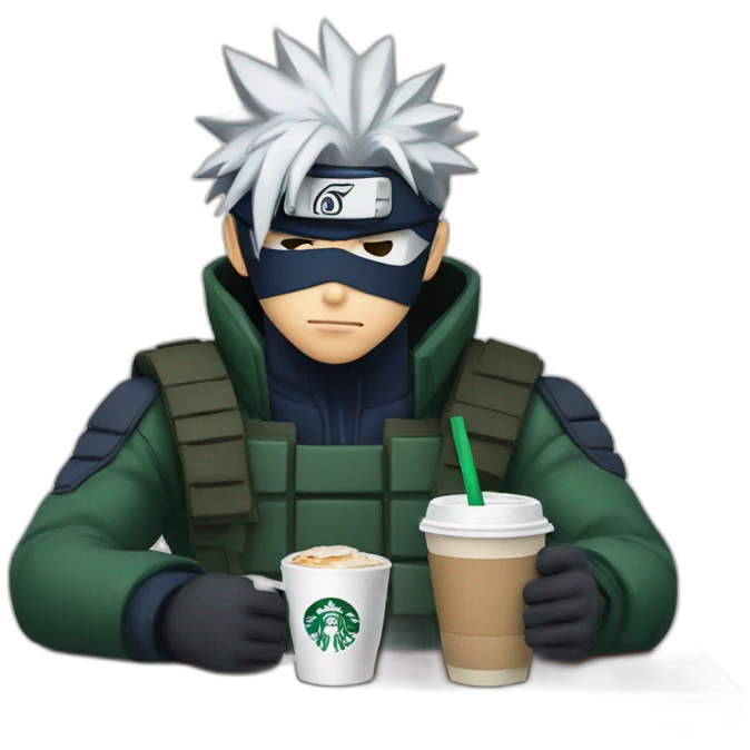 kakashi drinks starbucks emoji