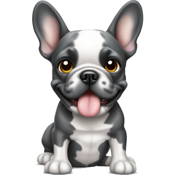 Black and gray Merle French bulldog emoji