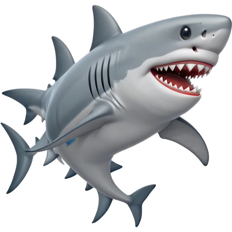A shark with foot and shoes running  emoji