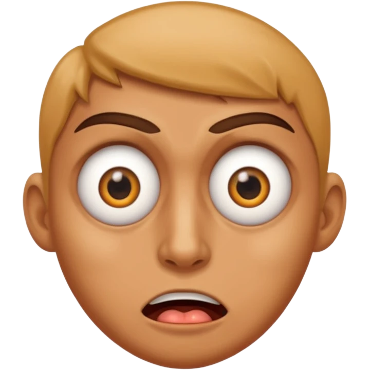 Crazy face emoji with twitching eye emoji