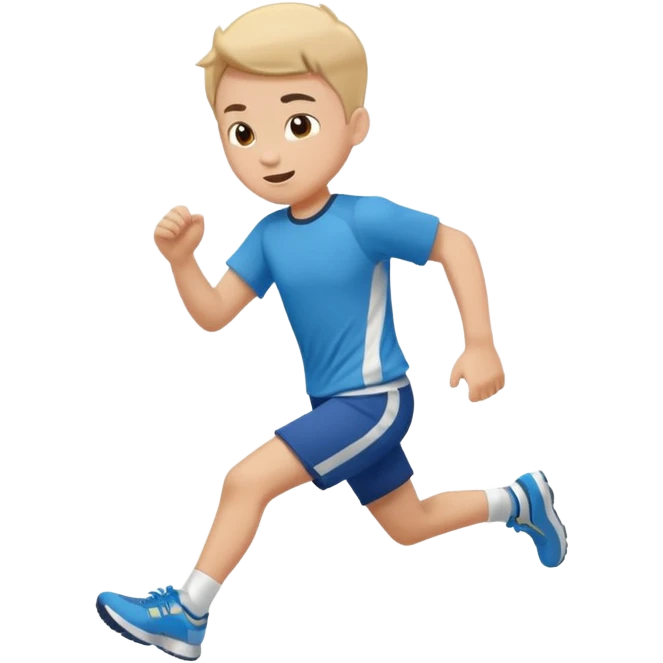 High resolution of ful body kid running  emoji