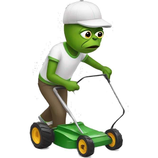 Pepe mowing emoji