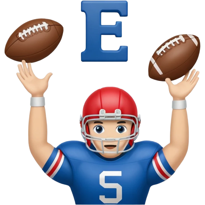 cheering sign american football in blue (#00A3E0) and red (#F9423A) emoji