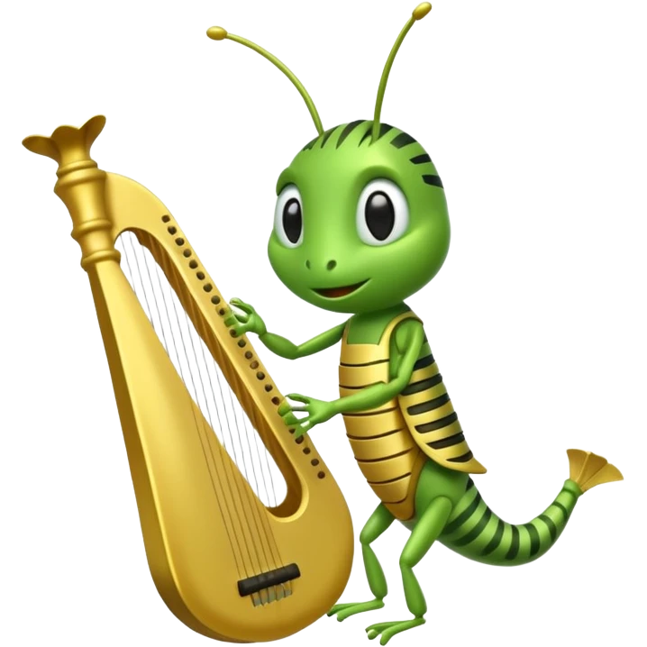 grasshopper playing lyre emoji