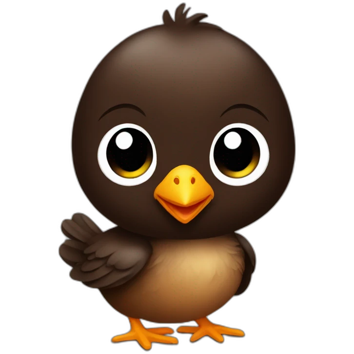 dark brown color baby chick emoji