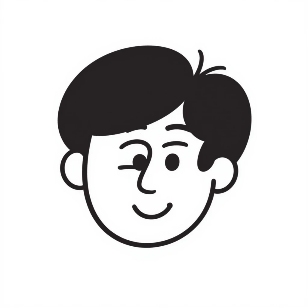 Simple sketch of a stoned face with squinty eyes and a content smile emoji