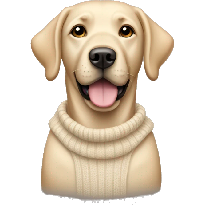 Labrador wearing a light beige sweater  emoji