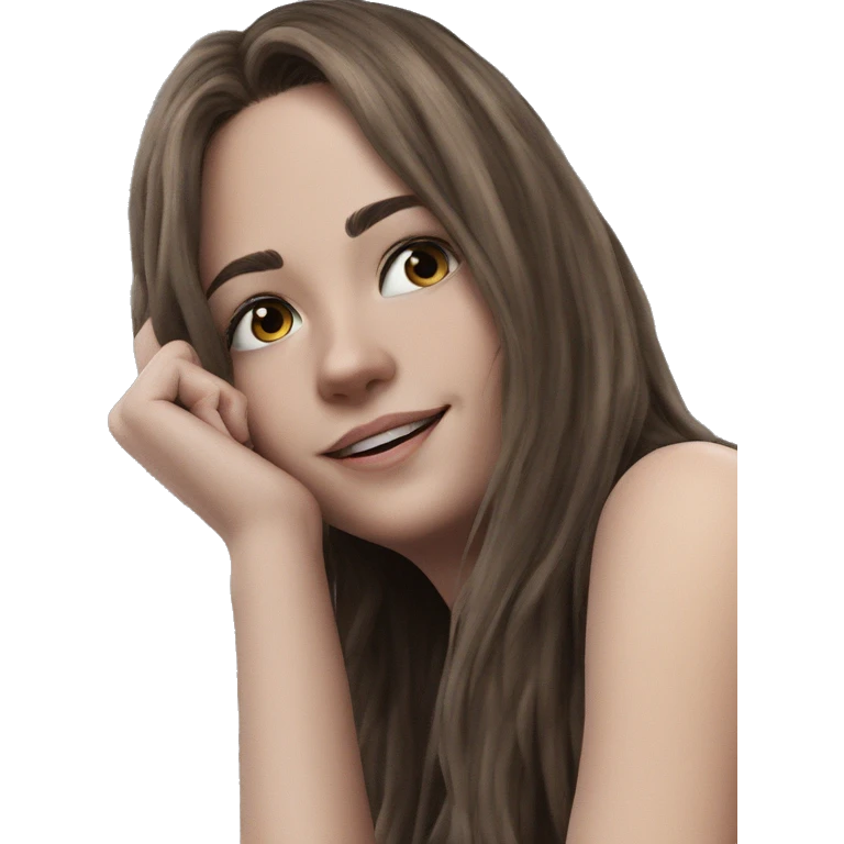 happy girl with long hair emoji