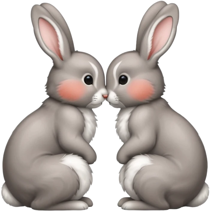 Kissing rabbit, profile, long ears emoji