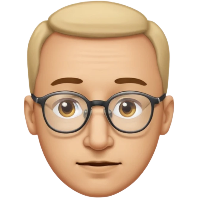 Emoli hombre con lentes mucha frente y nariz grande emoji