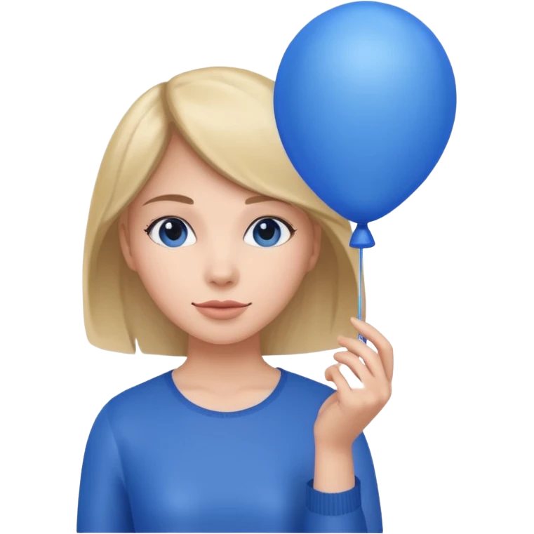 Woman with blue balloon emoji