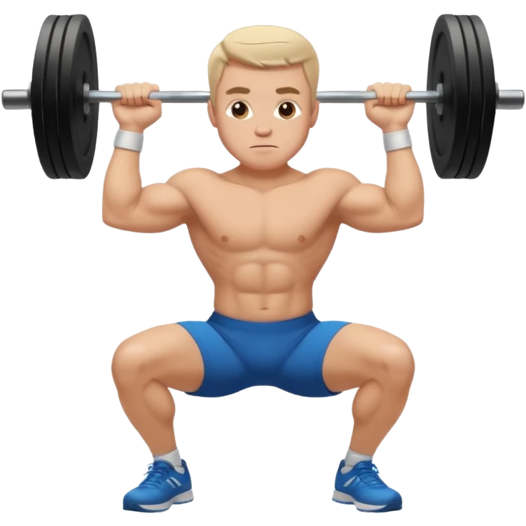 white man doing squat workout, athletic pose emoji