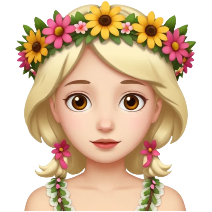 girl with flower crowns emoji