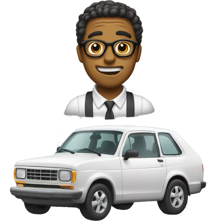 nerd car being silly emoji