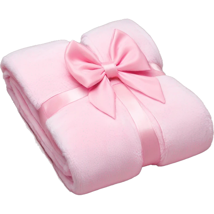 Fold babypink blanket with bow emoji