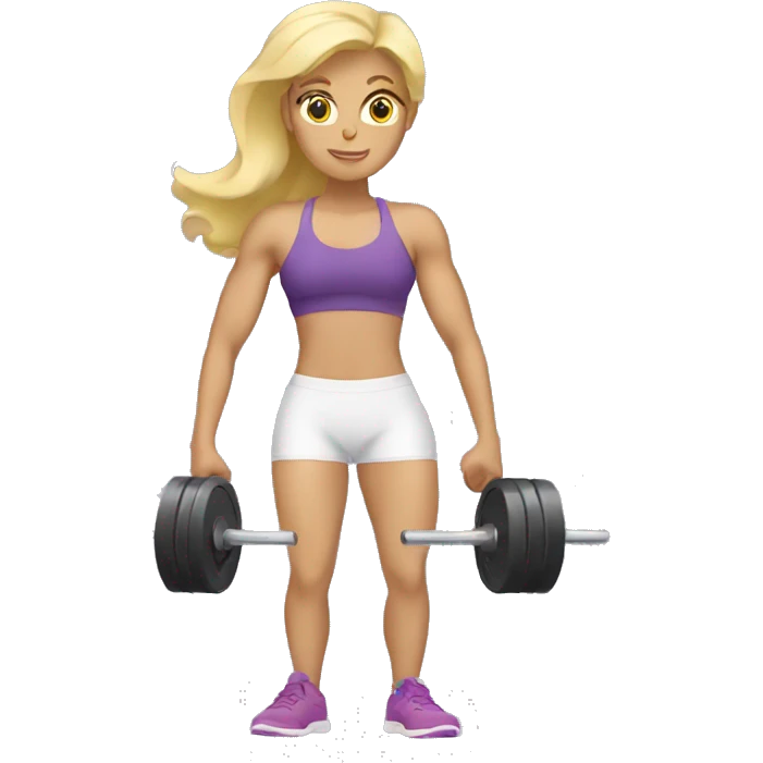 Blonde woman lifting weights emoji
