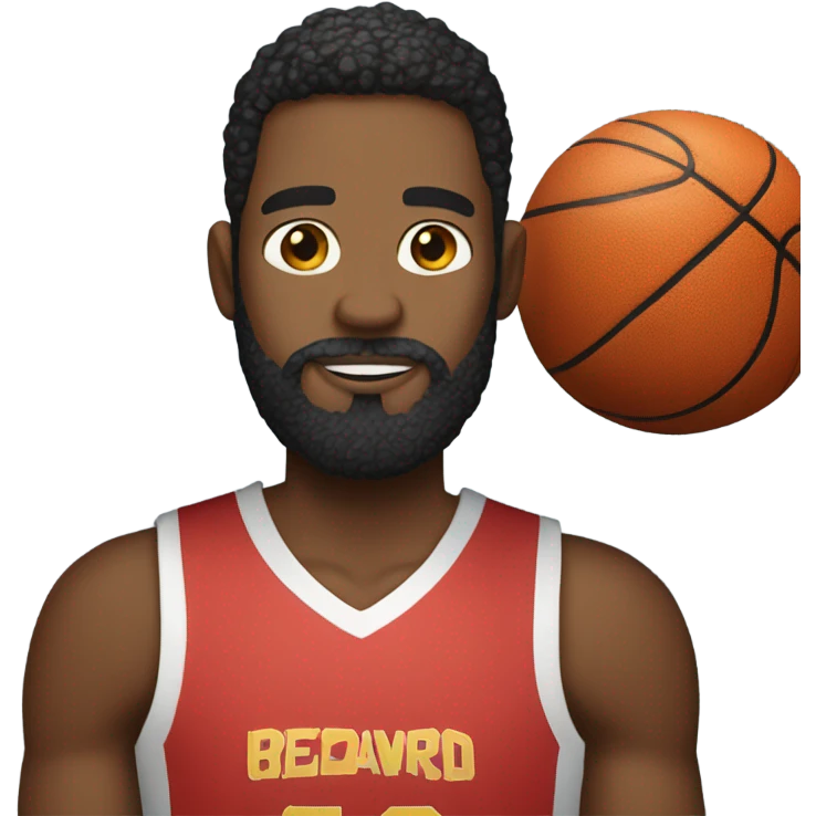 Basketball fan with beard emoji