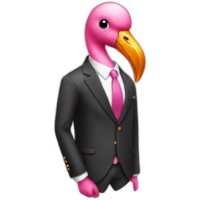 flamingo in a suit emoji