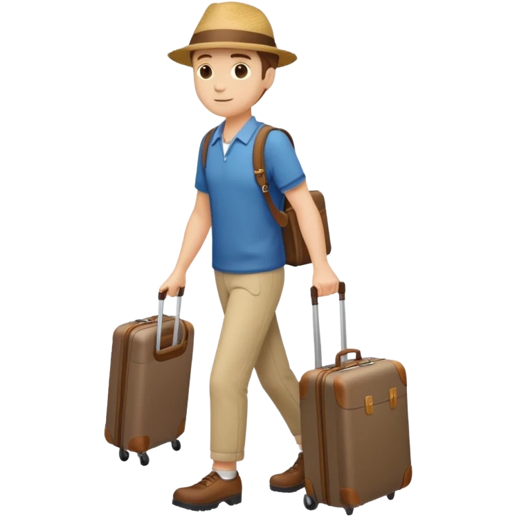 tourist full body from side view, pulling a suitcase emoji
