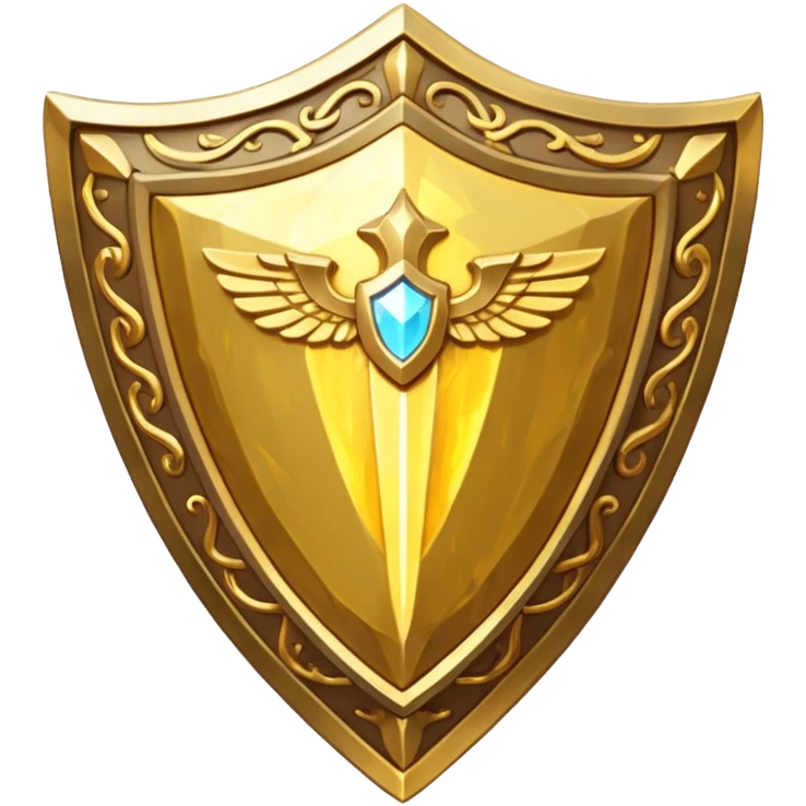 fantasy magic heavenly golden shield low poly emoji