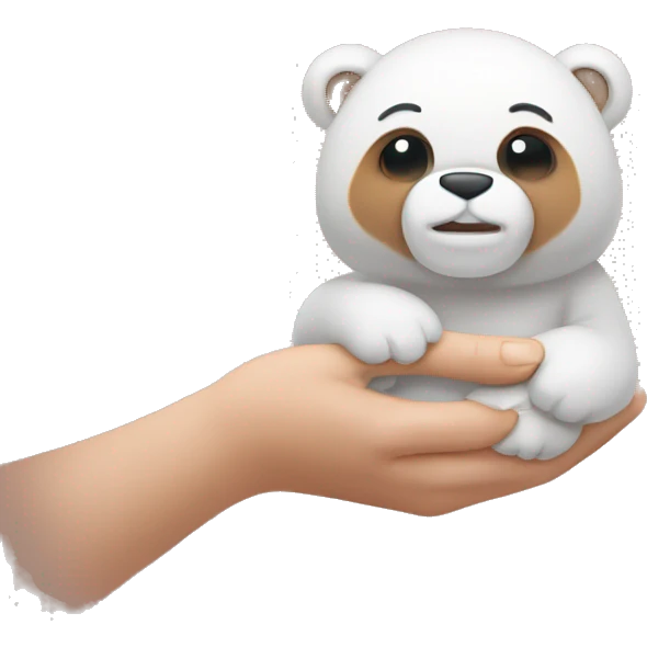 Oso bebe con lana en la mano  emoji