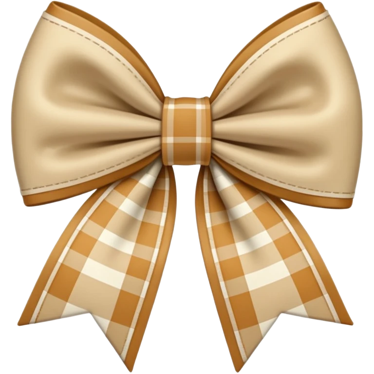 beige plaid bow emoji