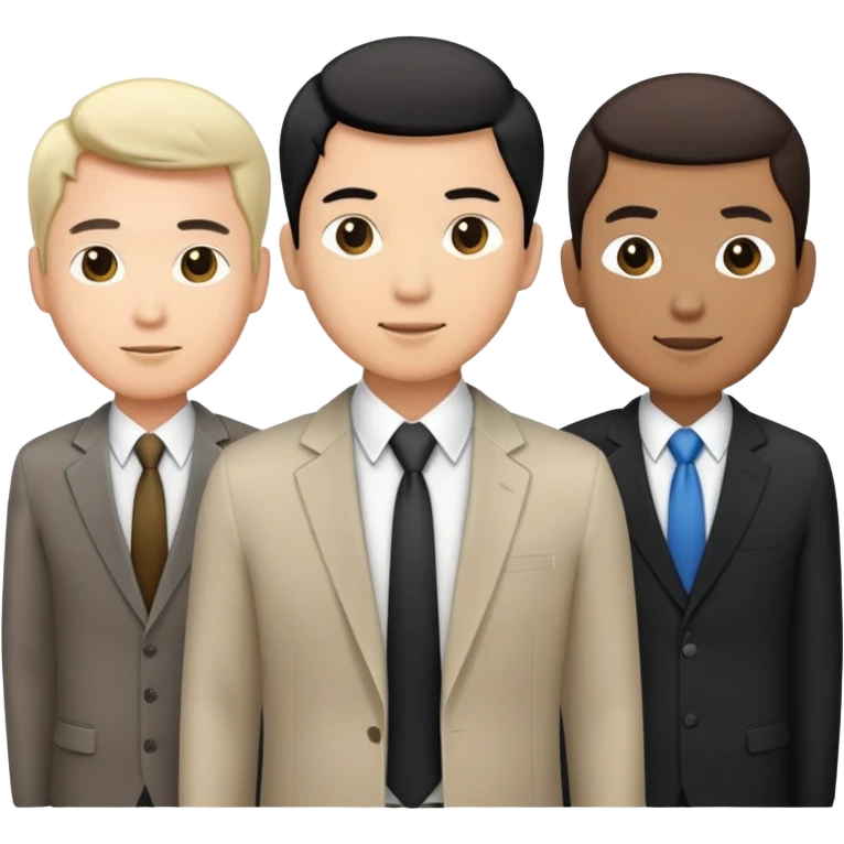 2 white men, 1 black man, and 1 Asian man in business clothing emoji