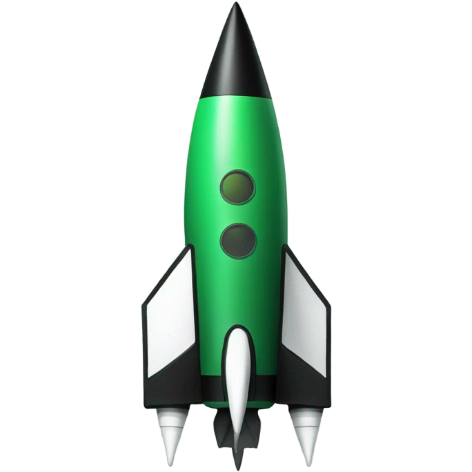 green and black rocket ship emoji