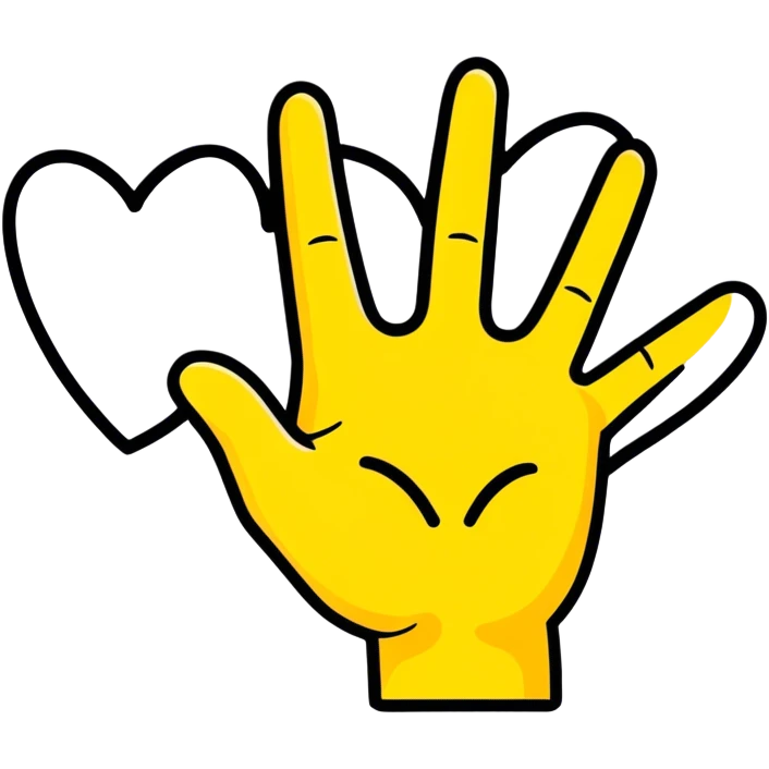 Emoji doing a heart sign emoji