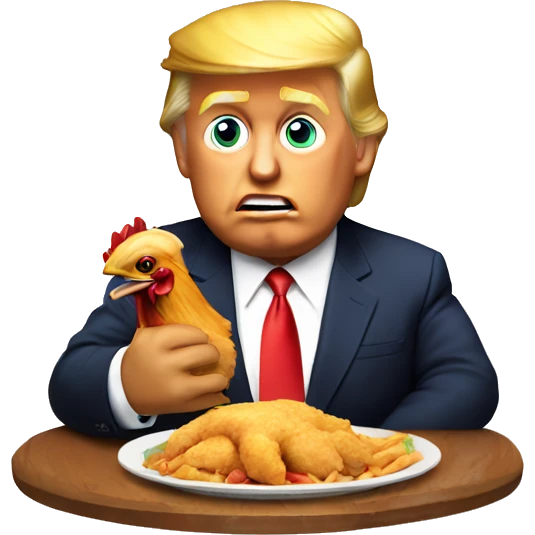 Donald trump eating chicken  emoji
