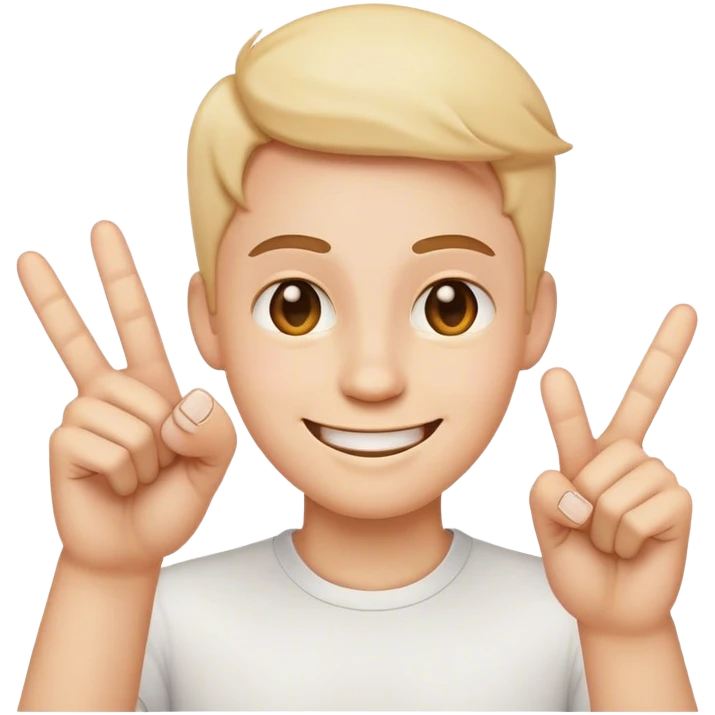 Smile emoji with middle fingers emoji