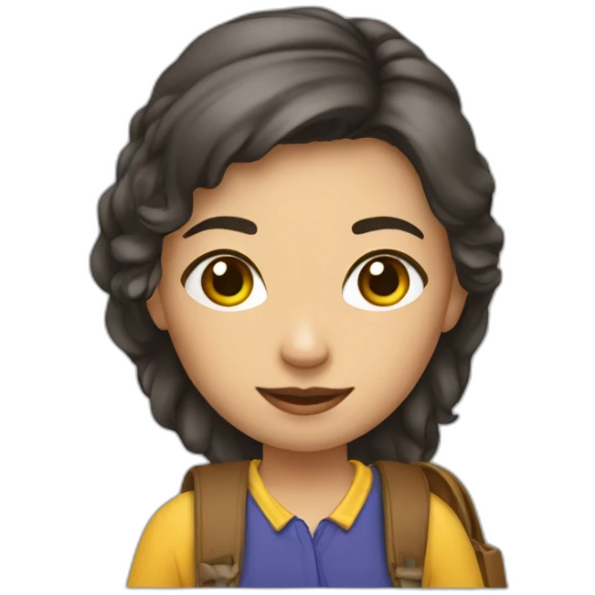 Une fille avec un sac à main emoji