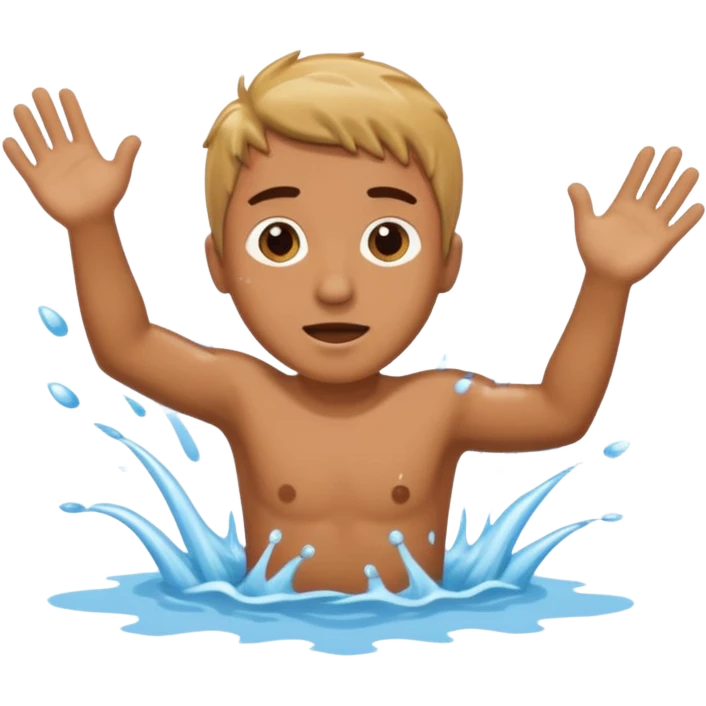 A man who falling down in river emoji