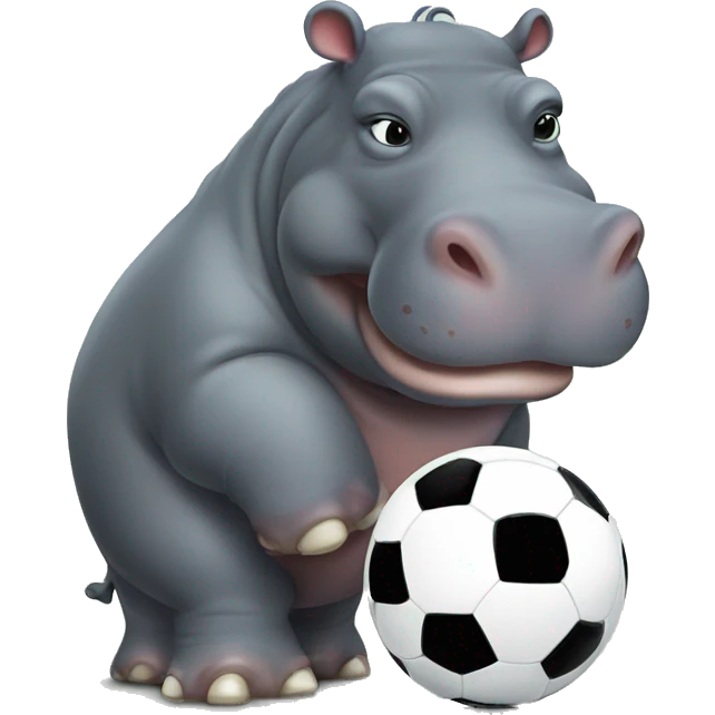 hippo as soccer player emoji