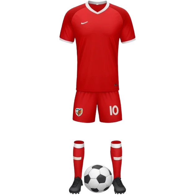 solid red plain soccer jersey emoji