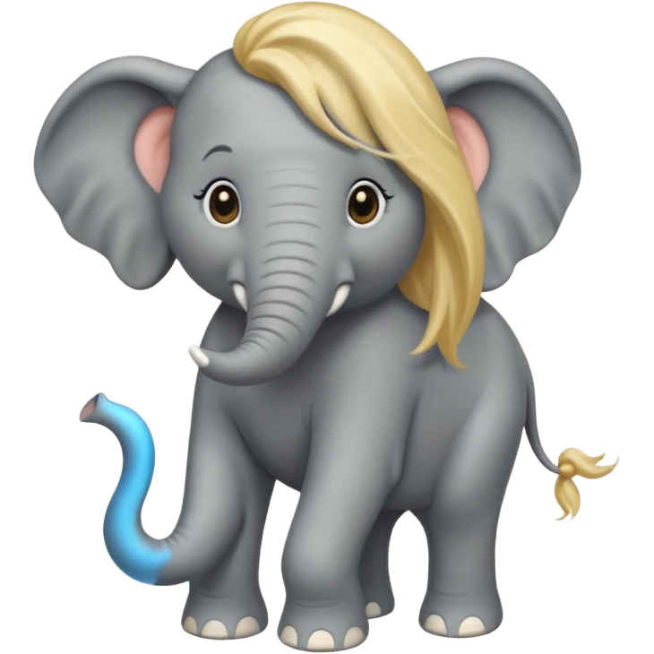 elephant with long blonde hair emoji