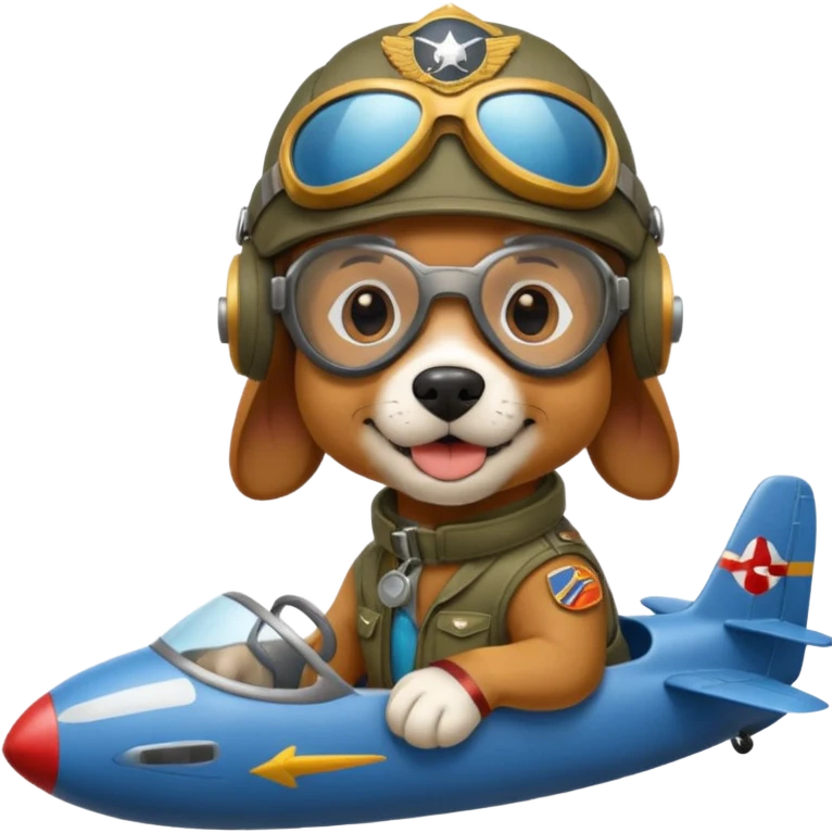 dog pilot riding plane emoji