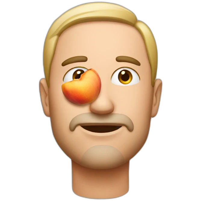 A man with peach in his face emoji
