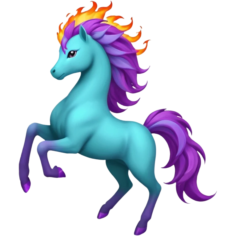 Rappidash pokemon white teal purple emoji