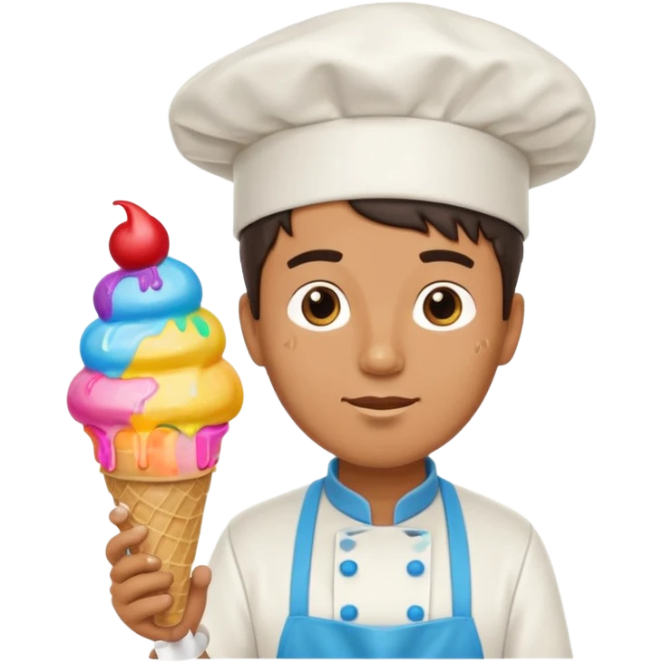 Male Chef with giant ice cream cone emoji