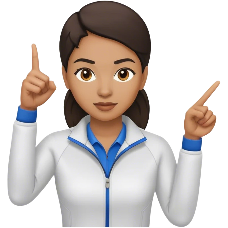 female sport coach pointing emoji