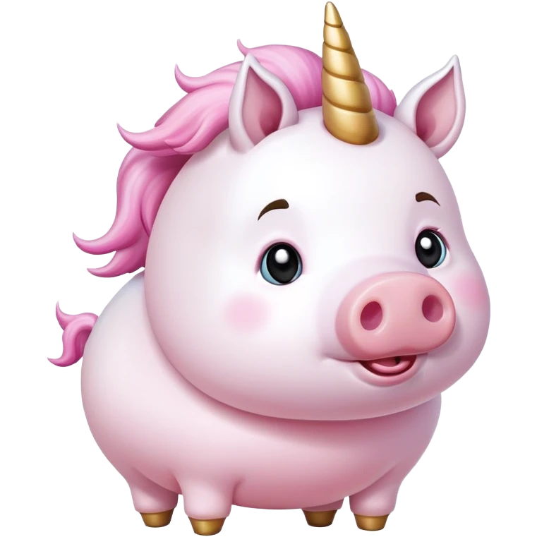 unicorn with a little pig emoji