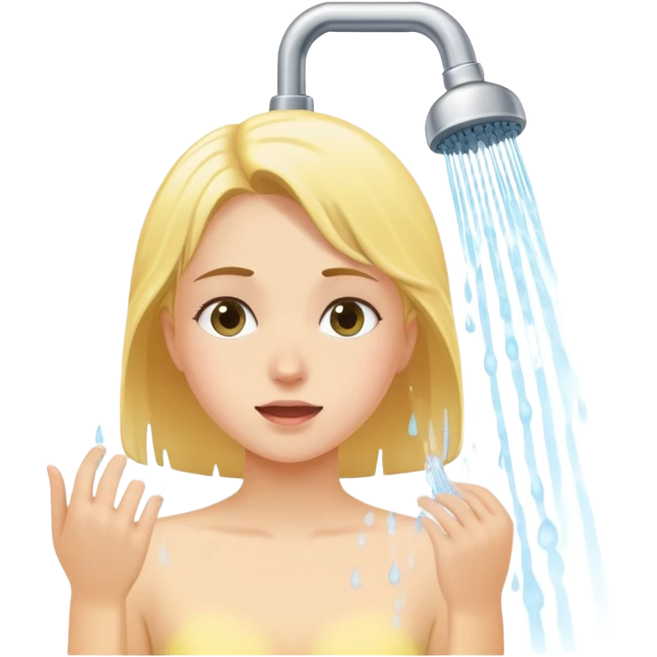 Girl getting into shower emoji