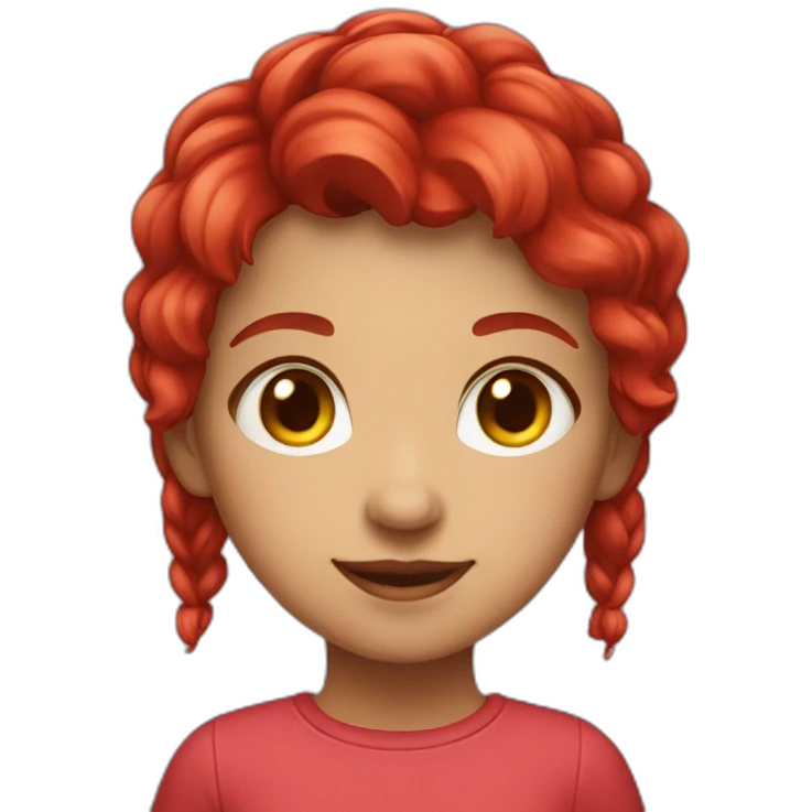 A girl with red colouration haut emoji