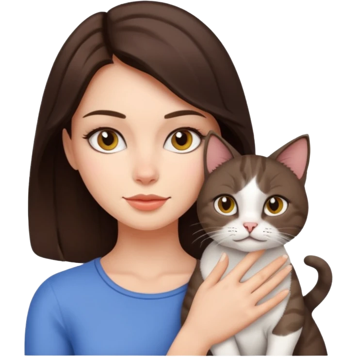 BEAUTIFUL BRUNETTE WOMAN CAT emoji