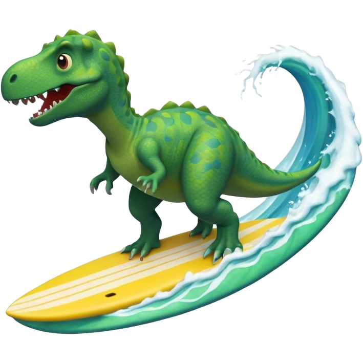 dinosaur is surfing emoji